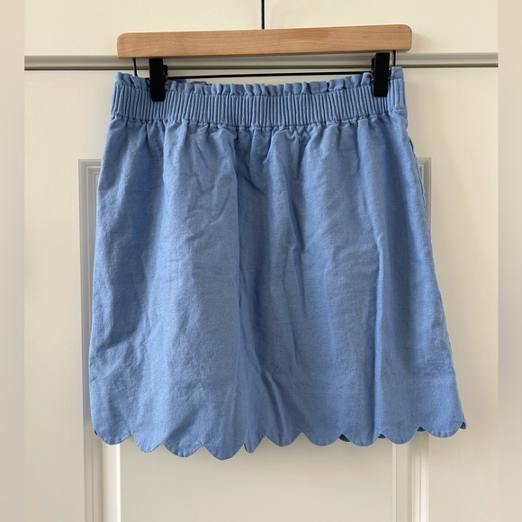 J Crew Scalloped linen-cotton skirt Sz 8 - Picture 5 of 5